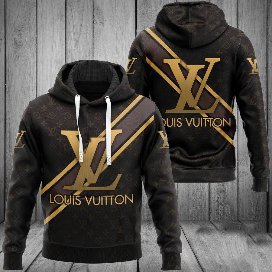 Fashion Luxury Brand LV, Louis Vuitton Dark Brown Unisex Hoodie For Men Women