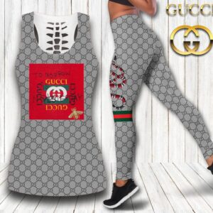 Gucci hublot tank top leggings luxury brand clothing clothes outfit gym for women hot 2023 - Max07651