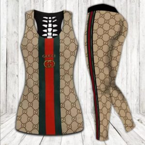 Gucci hublot tank top leggings luxury brand clothing clothes outfit gym for women hot 2023 - Max07660