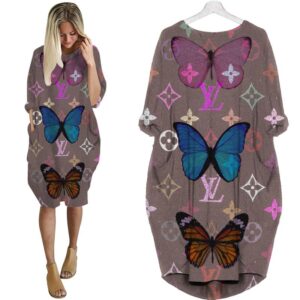 Louis Vuitton batwing pocket dress luxury brand clothing clothes outfit for women -  Max07972