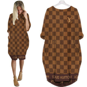 Louis Vuitton batwing pocket dress luxury brand clothing clothes outfit for women - Max07983