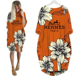 Hermes batwing pocket dress luxury brand clothing clothes outfit for women-Max08032