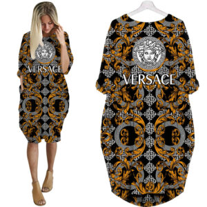 Versace batwing pocket dress luxury brand clothing clothes outfit for women-Max08317