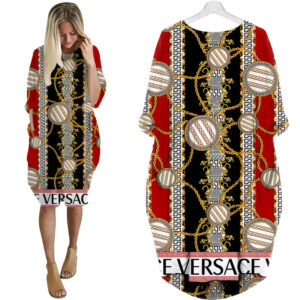 Versace batwing pocket dress luxury brand clothing clothes outfit for women-Max08318