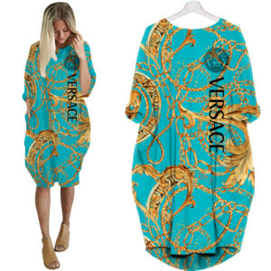 Versace batwing pocket dress luxury brand clothing clothes outfit for women-Max08319