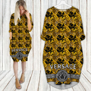 Versace batwing pocket dress luxury brand clothing clothes outfit for women-Max08321