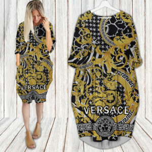 Versace batwing pocket dress luxury brand clothing clothes outfit for women-Max08323