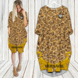 Versace batwing pocket dress luxury brand clothing clothes outfit for women-Max08325