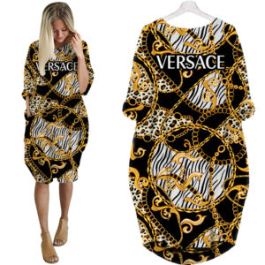 Versace batwing pocket dress luxury brand clothing clothes outfit for women-Max08326