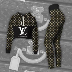 L.Vuitton Croptop Hoodie Leggings For Women Luxury Brand Clothing Clothes Outfit-Max08477