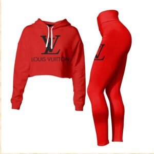 L.Vuitton Croptop Hoodie Leggings For Women Luxury Brand Clothing Clothes Outfit-Max08481