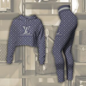 L.Vuitton Croptop Hoodie Leggings For Women Luxury Brand Clothing Clothes Outfit-Max08482