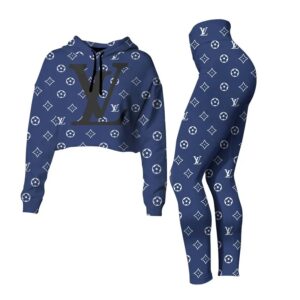 L.Vuitton Croptop Hoodie Leggings For Women Luxury Brand Clothing Clothes Outfit-Max08484