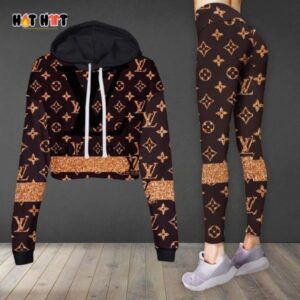 L.Vuitton Croptop Hoodie Leggings For Women Luxury Brand Clothing Clothes Outfit-Max08486