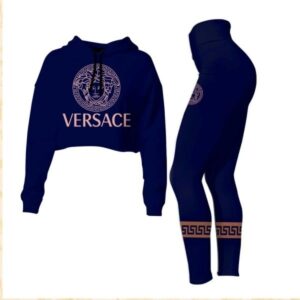 Versace Croptop Hoodie Leggings For Women Luxury Brand Clothing Clothes Outfit-Max08492
