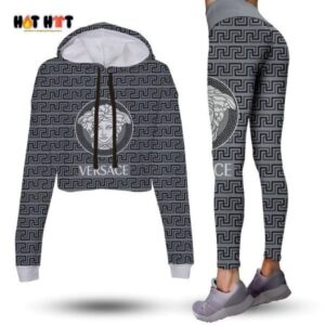 Versace Croptop Hoodie Leggings For Women Luxury Brand Clothing Clothes Outfit-Max08494