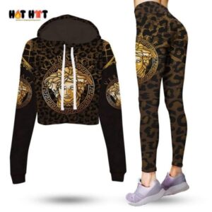 Versace Croptop Hoodie Leggings For Women Luxury Brand Clothing Clothes Outfit-Max08496
