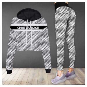 Dior Croptop Hoodie Leggings For Women Luxury Brand Clothing Clothes Outfit-Max08506