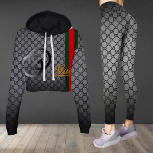 Gucci Croptop Hoodie Leggings For Women Luxury Brand Clothing Clothes Outfit-Max08509