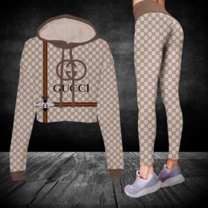Gucci Croptop Hoodie Leggings For Women Luxury Brand Clothing Clothes Outfit-Max08510