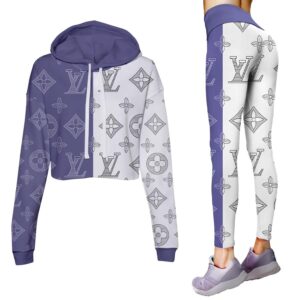 L.Vuitton Croptop Hoodie Leggings For Women Luxury Brand Clothing Clothes Outfit-Max08519