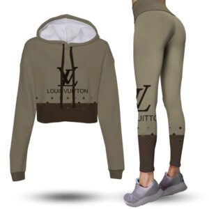 L.Vuitton Croptop Hoodie Leggings For Women Luxury Brand Clothing Clothes Outfit-Max08520