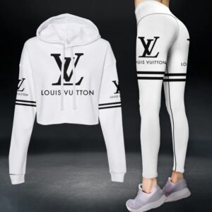 L.Vuitton Croptop Hoodie Leggings For Women Luxury Brand Clothing Clothes Outfit-Max08521