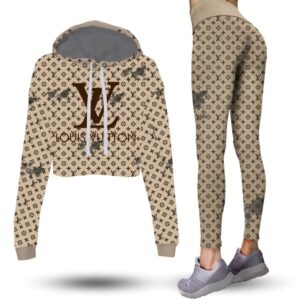 L.Vuitton Croptop Hoodie Leggings For Women Luxury Brand Clothing Clothes Outfit-Max08522