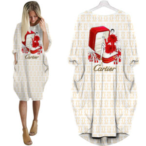 Cartier batwing pocket dress luxury brand clothing clothes outfit for women-Max08788