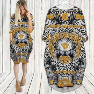 Versace batwing pocket dress luxury brand clothing clothes outfit for women-Max08792