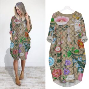 Gucci batwing pocket dress luxury brand clothing clothes outfit for women -Max09323