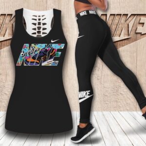 Nike black tank top leggings sport clothing clothes outfit gym for women hot 2023-PM00268