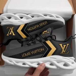 LV Yellow Logo Grey Max Soul Shoes Luxury Brand Gifts For Men Women PEA2002