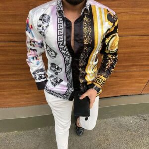 Limited Versa.ce Long Sleeve Button Shirt for Men Hot 2025 PEA31106