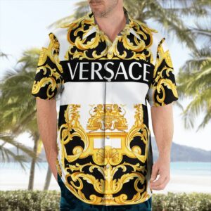Versa.ce golden luxury brand premium fashion hawaii shirt for men PEA31218