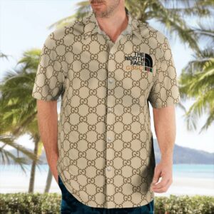 GC the north face beige luxury brand premium fashion hawaii shirt for men PEA31227