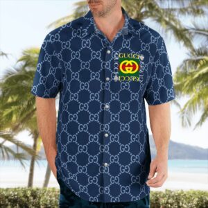 GC blue luxury brand premium fashion hawaii shirt for men PEA31243