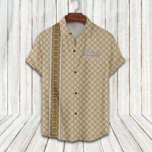 GC cream luxury brand fashion hawaii shirt for men PEA31252