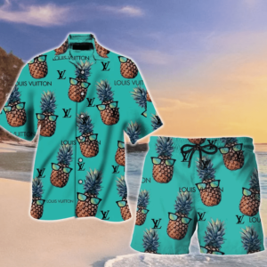 LV Pineapple Hawaii Shirt Shorts Set LV Luxury Clothing Clothes Outfit For Men PEA31458