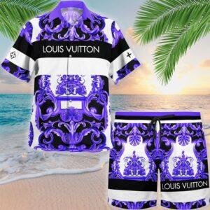 LV LV Hawaii Shirt Shorts Set Luxury Beach Clothing Clothes Outfit For Men PEA31467