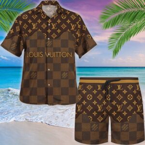 LV LV Hawaii Shirt Shorts Set Luxury Beach Clothing Clothes Outfit For Men PEA31468