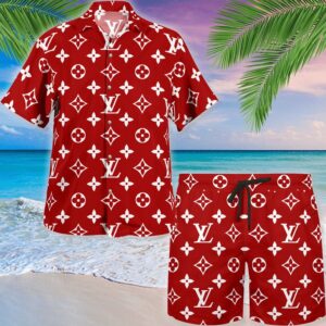 LV LV Hawaii Shirt Shorts Set Luxury Beach Clothing Clothes Outfit For Men PEAa31472