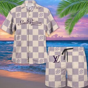 LV LV Hawaii Shirt Shorts Set Luxury Beach Clothing Clothes Outfit For Men PEA31507