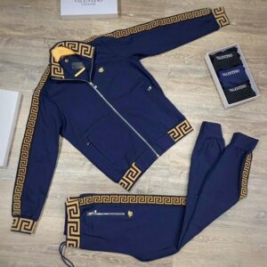 Limited Stand Collar Jacket + Sweatpants Versa.ce Luxury Brand Unisex Hot Gift PEA32013