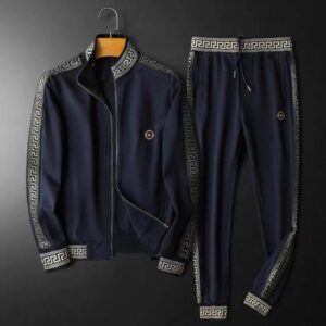 Limited Stand Collar Jacket + Sweatpants Versa.ce Luxury Brand Unisex Hot Gift PEA32019