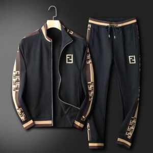 Limited Stand Collar Jacket + Sweatpants FENDI Luxury Brand Unisex Hot Gift PEA32025