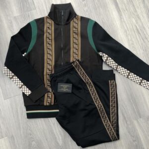 Limited Stand Collar Jacket + Sweatpants FENDI Luxury Brand Unisex Hot Gift PEA32066