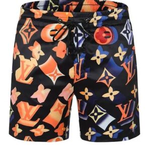 LV LV Black Orange  All Over Print Shorts Pants For Men Hot 2025 PEA400028