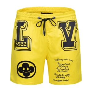 LV Yellow  Brand All Over Print Shorts Pants For Men Hot 2025 9alaxies447