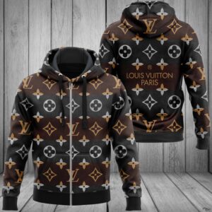 LV Unisex Zipper Luxury Brand Hoodie For Men Women PEA7124
